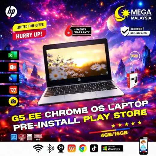 HP Chromebook 11 G5 | 11.6" Display | Intel Celeron | 4GB RAM | 16GB SSD | Webcam | WiFi | Chrome OS Laptop for Study & Work