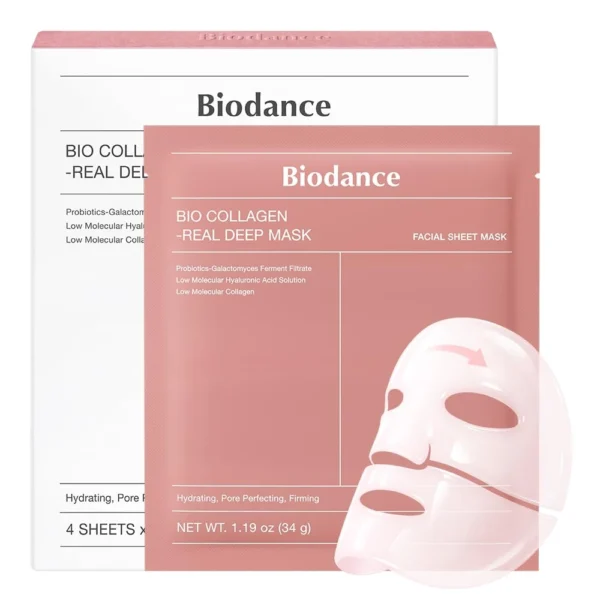 BIODANCE Bio-Collagen Real Deep Mask, Hydrating Overnight Hydrogel Face Mask, Pore Minimizing, Elasticity, Plumping, Travel Essentials & Self Care Gifts for Women, Korean Skin Care | 1.19oz(3