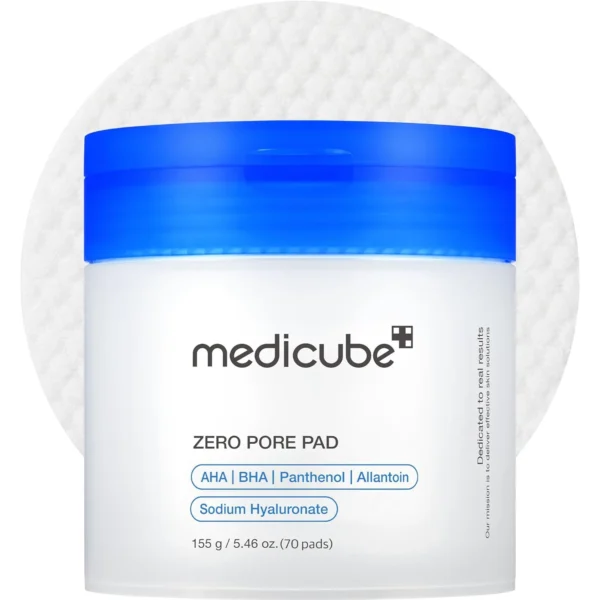 medicube Toner Pads Zero Pore Pad 2.0 | Dual-Textured Facial Pad for Exfoliation and Pore Care with 4.5% AHA Lactic Acid, 0.45% BHA Salicylic Acid | Ideal for All, Korean Skin Care, 70 Pads (