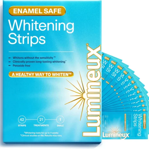 Lumineux Teeth Whitening Strips - 21 Treatments (3 Months) - Peroxide Free - Enamel Safe for Whiter Teeth - Whitening Without The Sensitivity - Dentist Formulated - Sensitivity