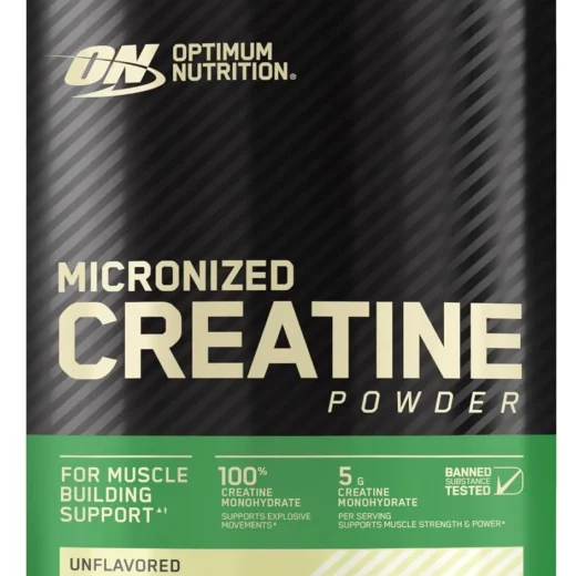 Optimum Nutrition Creatine, Micronized Creatine Monohydrate Powder, Supports Strength & Recovery, Banned Substance Tested, Unflavored, 5 g per Serving, 120 Servings