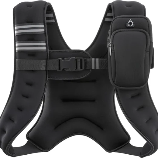 ZELUS Weighted Vest, 6lb/8lb/12lb/16lb/20lb/25lb/30lb Weight Vest with Reflective Stripe for Workout, Strength Training, Running, Fitness, Muscle Building, Weight Loss, Weightlifting