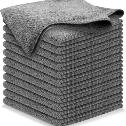USANOOKS Microfiber Cleaning Cloth Grey - 12 Pcs (12.5"x12.5") - High Performance - 1200 Washes, Ultra Absorbent Microfiber Towel Weave Grime & Liquid for Streak-Free Mirror Shine - Car Washi