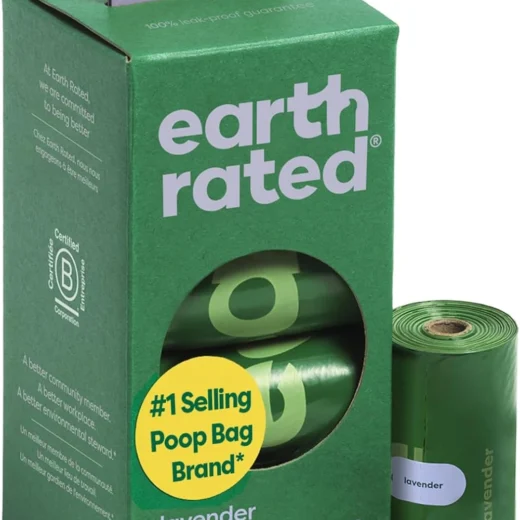 Earth Rated Poop Bags for Dogs Guaranteed Leak Proof and Extra Thick Waste Bag Refill Rolls, Lavender Scented