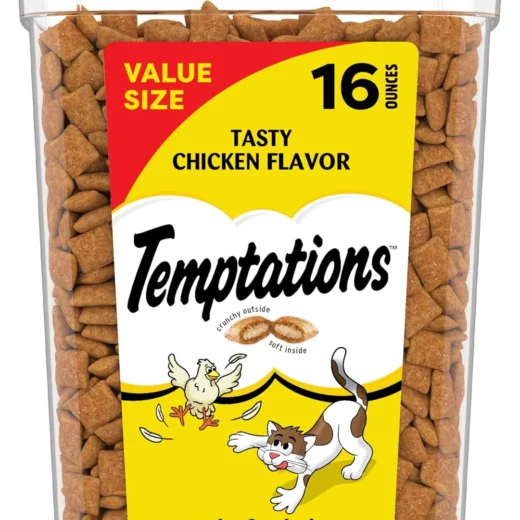 Temptations Cat Treats Classic Crunchy and Soft Cat Treats, Tasty Chicken Flavor, 16 oz. Tub