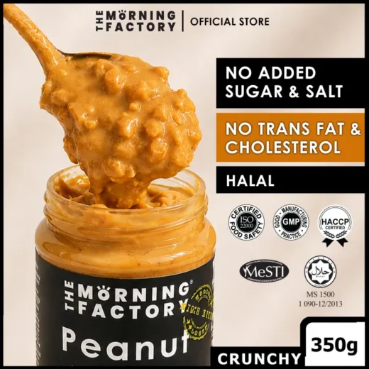 THE MORNING FACTORY Peanut Butter - Crunchy [Zero Added Salt & Sugar] 350G