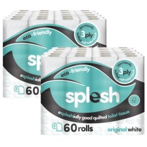 120 Rolls Toilet Roll Soft & Quilted 3-Ply Original White