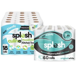 18 Rolls Quilted Toilet Rolls 60 + Culina Kitchen Towel