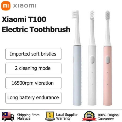 (Limited-time promotion)Xiaomi Mijia Electric Toothbrush T100 Sonic Electric Tooth Brush Replacement Head USB Rechargeable 2 Mode IPX7 USB Charging MES603