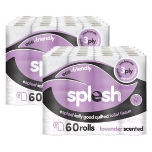 120 Rolls Splesh Toilet Roll Soft & Quilted 3Ply Lavender