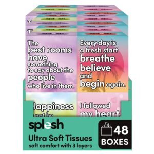 48 Splesh Ultra Soft Tissue Cube Boxes | Bulk Pack