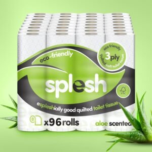 Splesh Toilet Roll Eco-Friendly, Soft & Quilted, Aloe Vera 96 Rolls