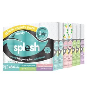84 Toilet Rolls Splesh Variety Pack (x24 White, Aloe, Vanilla)