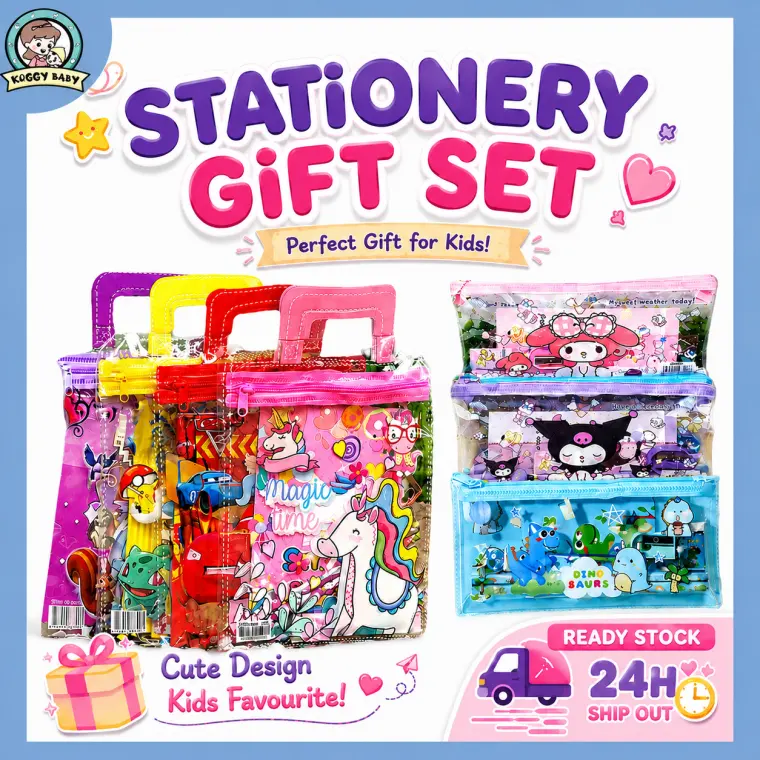 KOGGY Kid Children Cartoon School Supply Stationery Set Gift Present Birthday Party Stationary Gift Set kids Birthday Present Goodies Bag Stationery Birthday Gift pack Stationary Gift Set party bag for kids party pack goodies gift Alat Tulis Ramadhan Sale