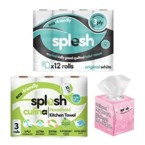 Splesh Starter Bundle | 12 Toilet Rolls, Towels & Tissue