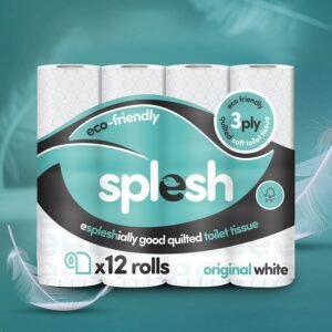12 Rols – Toilet Roll Soft & Quilted 3-Ply Original White