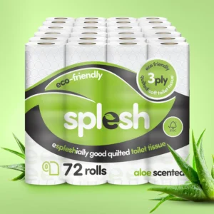 72 Rolls Splesh Toilet Roll Eco-Friendly, Soft & Quilted