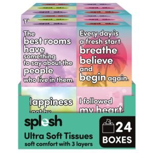 Splesh Ultra Soft Tissues, 24 Cube Boxes (1,296 Total) Bulk Pack