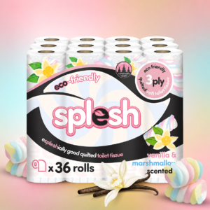 Splesh Quilted Luxury Vanilla & Marshmallow 3-Ply Soft Toilet Paper, 36 Rolls