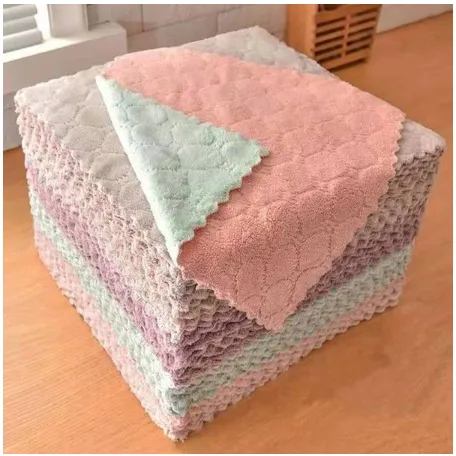 super Premium Absorbent Microfiber Dishwashing Kitchen Dish Cloth Cleaning Household Soft Practical Tools Towel / Kain Dapur