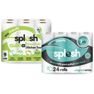 24 Rolls Splesh Toilet Roll Quilted White